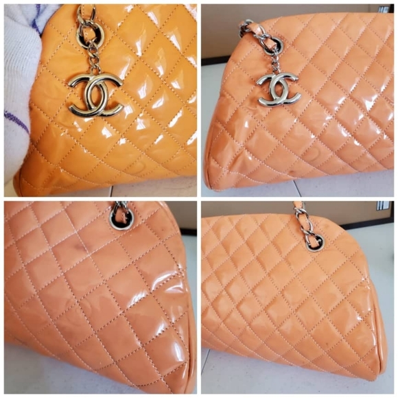 CHANEL Orange Patent Mademoiselle Bowling … - Picture 10 of 14